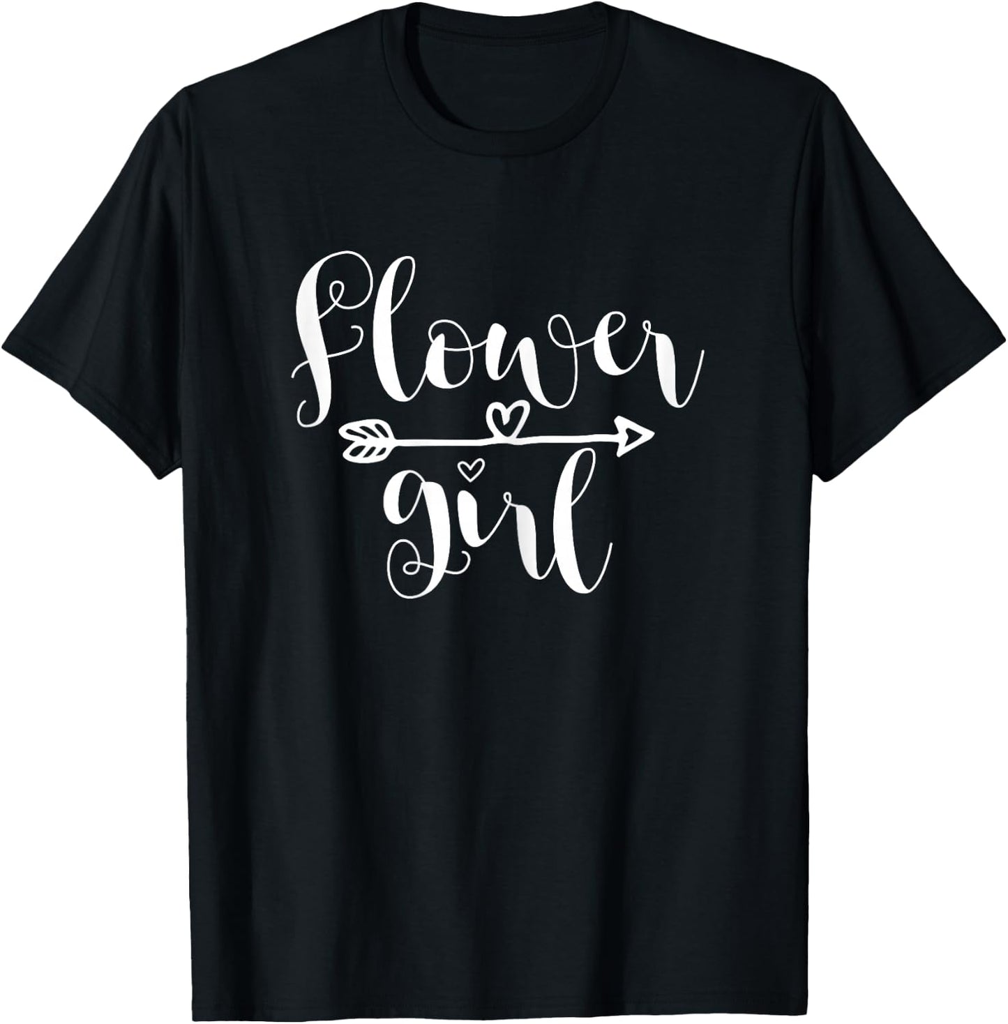 Flower Girl Arrow Heart Wedding and Bachelorette Party T-Shirt - T-Shirt | Black