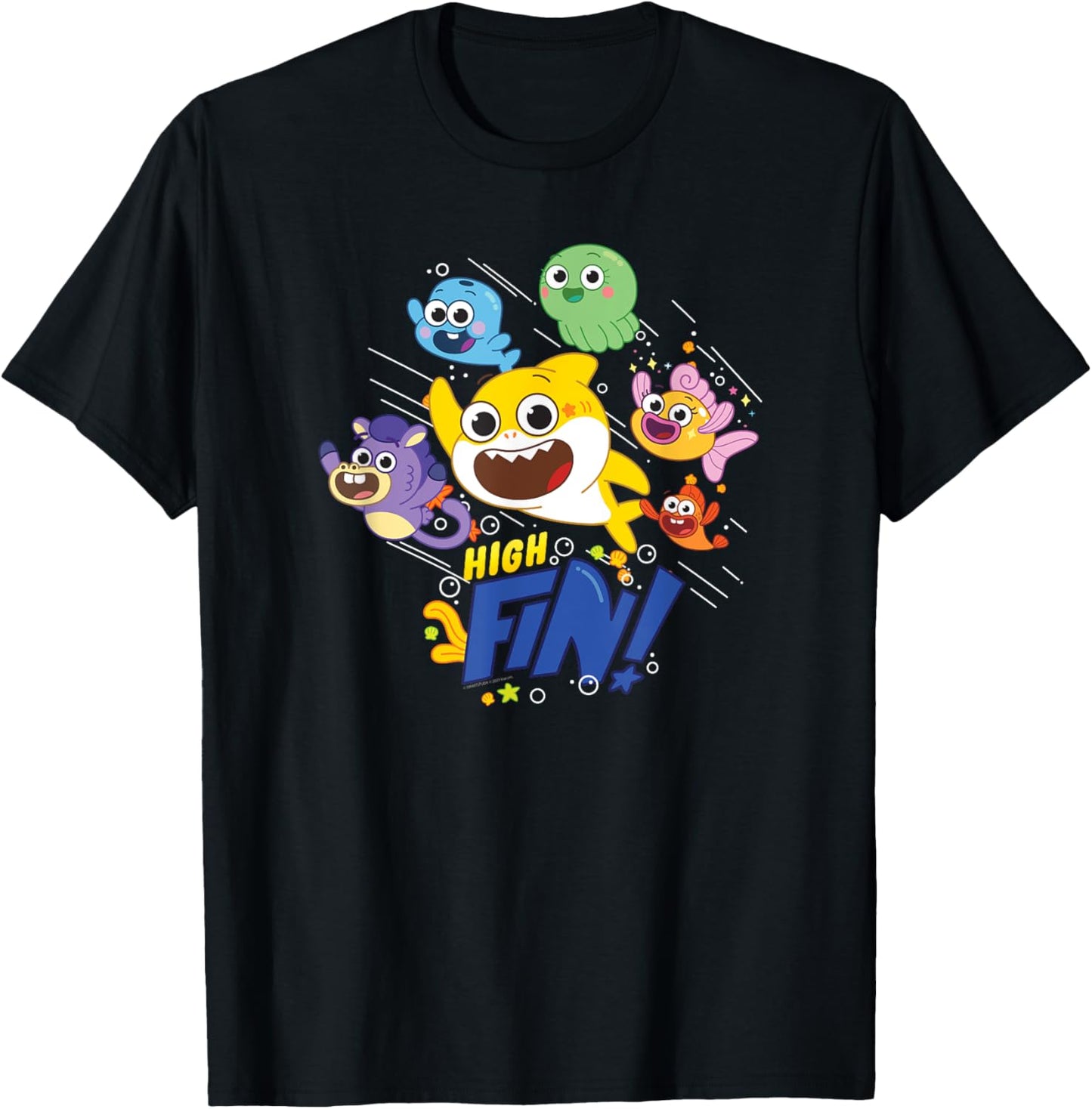 Baby Shark High Fin T-Shirt - T-Shirt | Black
