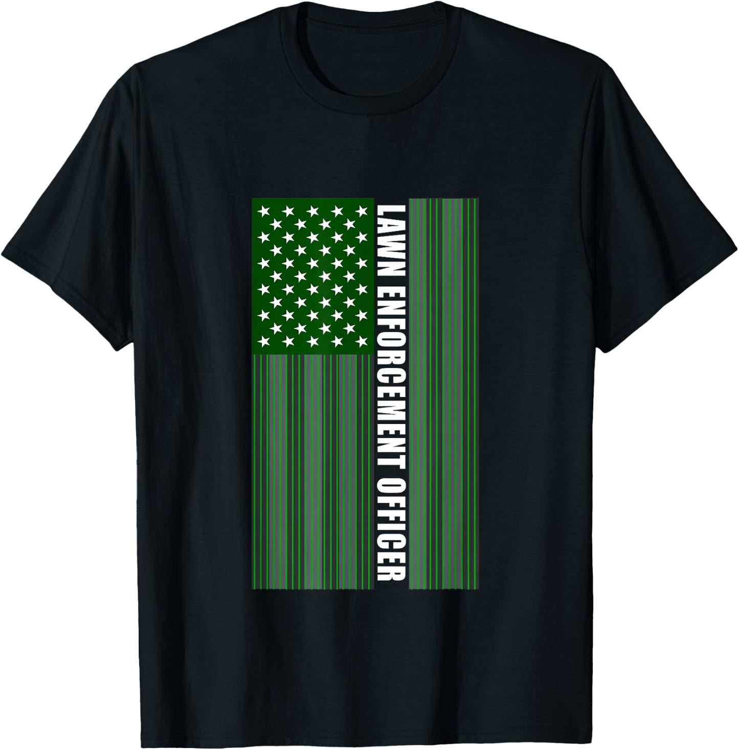 Lawn Enforcement Officer Gardening Flag T-Shirt - T-Shirt | Black