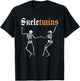 Twins Halloween Matching Skeletwins Funny Dancing Skeletons T-Shirt - T-Shirt | Black