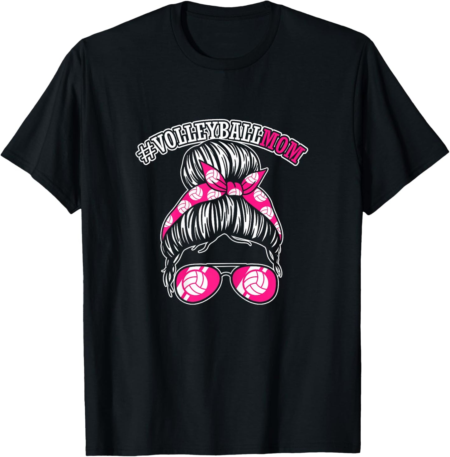 Volleyball Mom | Son Daughter Volleyball Player T-Shirt - T-Shirt | Black