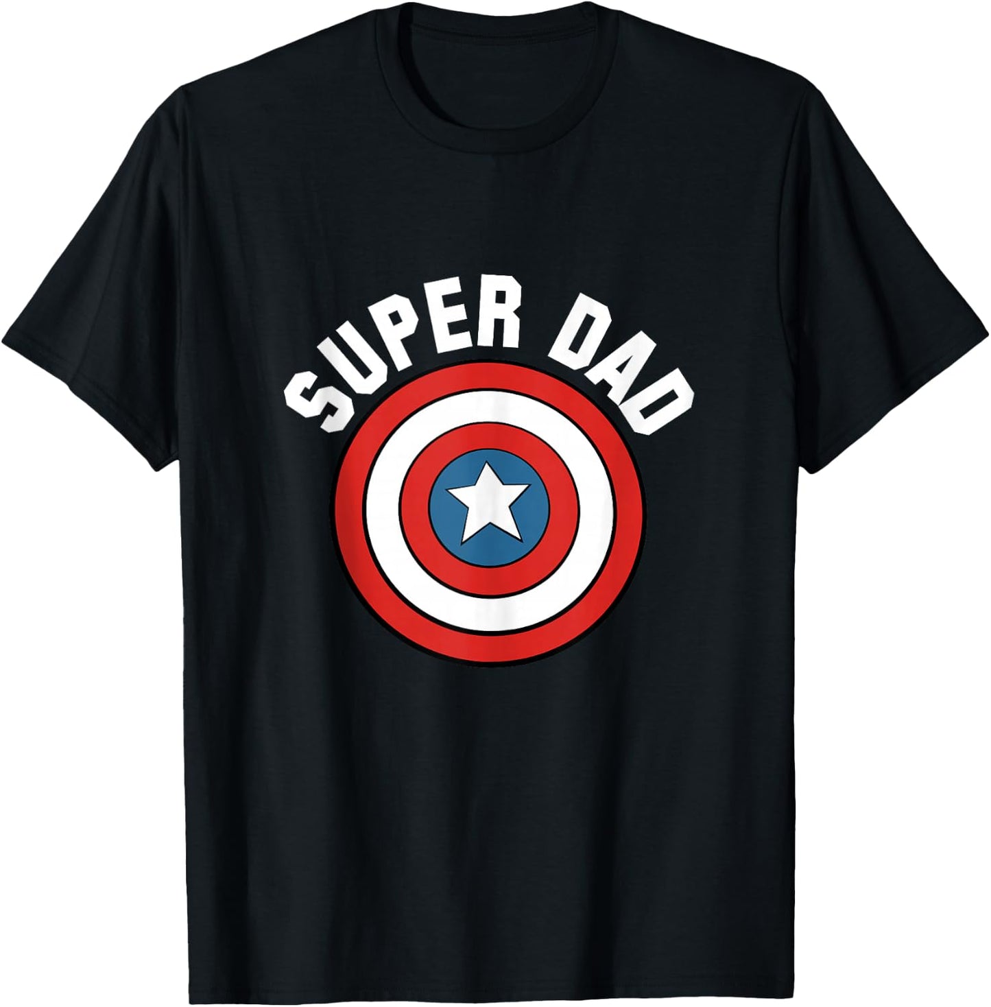 Marvel Father's Day Super Dad Captain America Shield T-Shirt - T-Shirt | Black