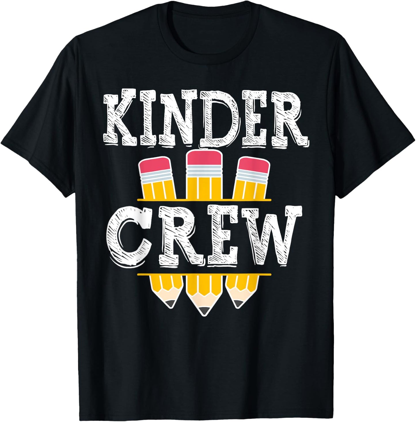 Kinder Crew Fun Kindergarten Squad Teacher 1st Day of School T-Shirt - T-Shirt | Black
