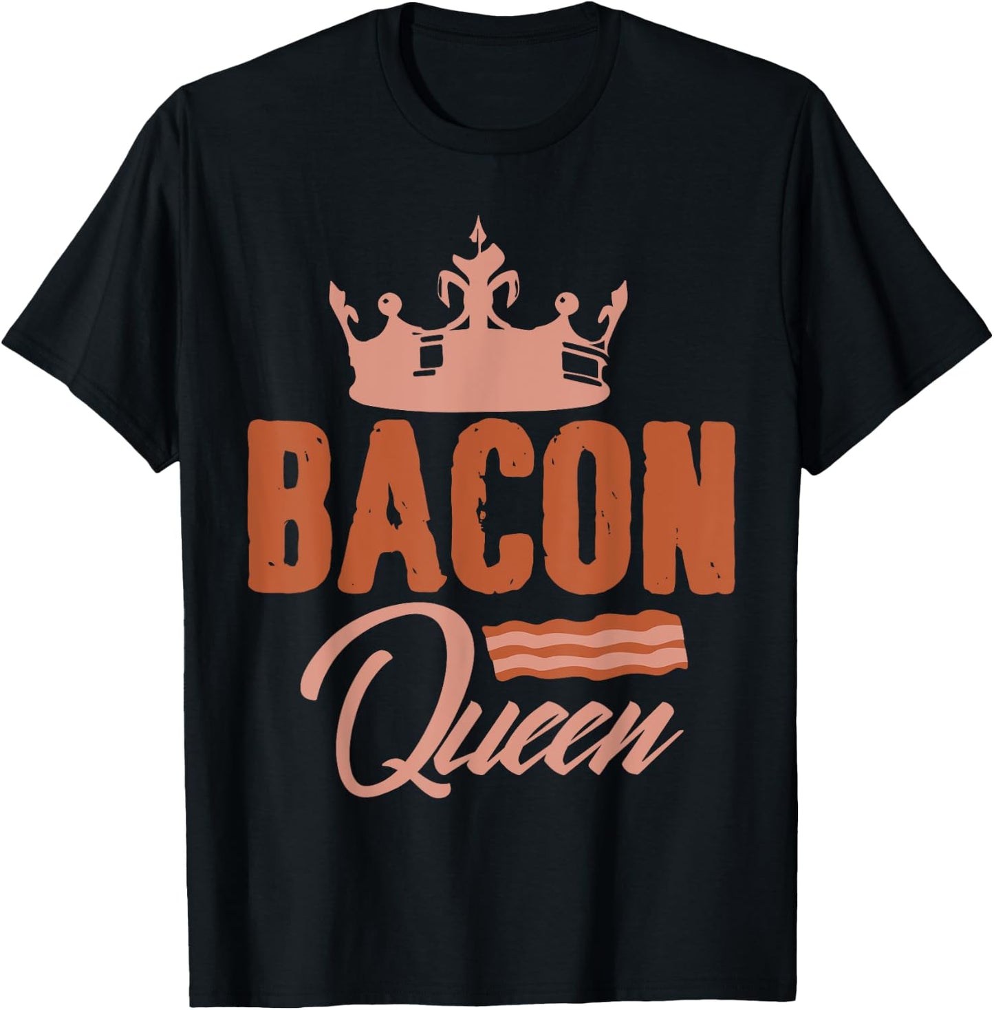 Bacon Queen Bacon Queen Belly Bacon Crown T-Shirt - T-Shirt | Black