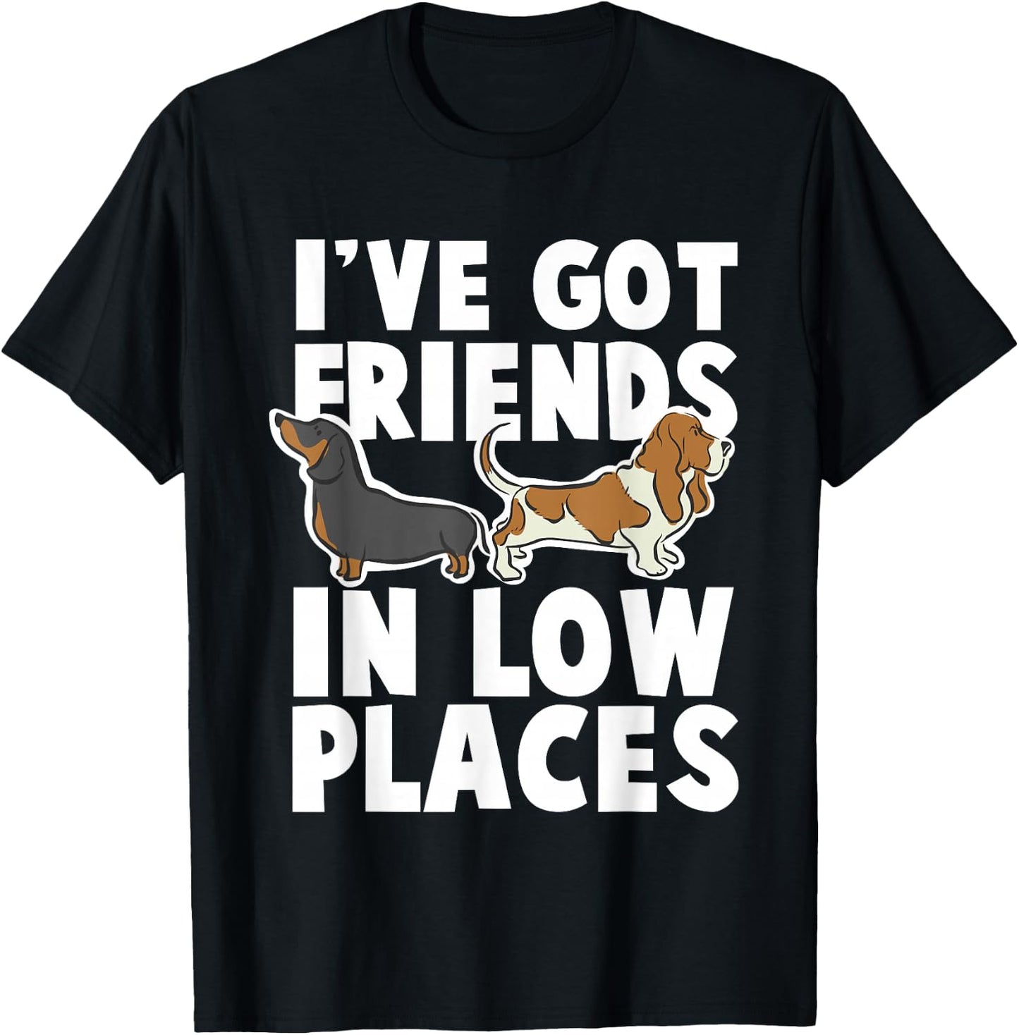 Dachshund and Basset Hound T-Shirt - T-Shirt | Black