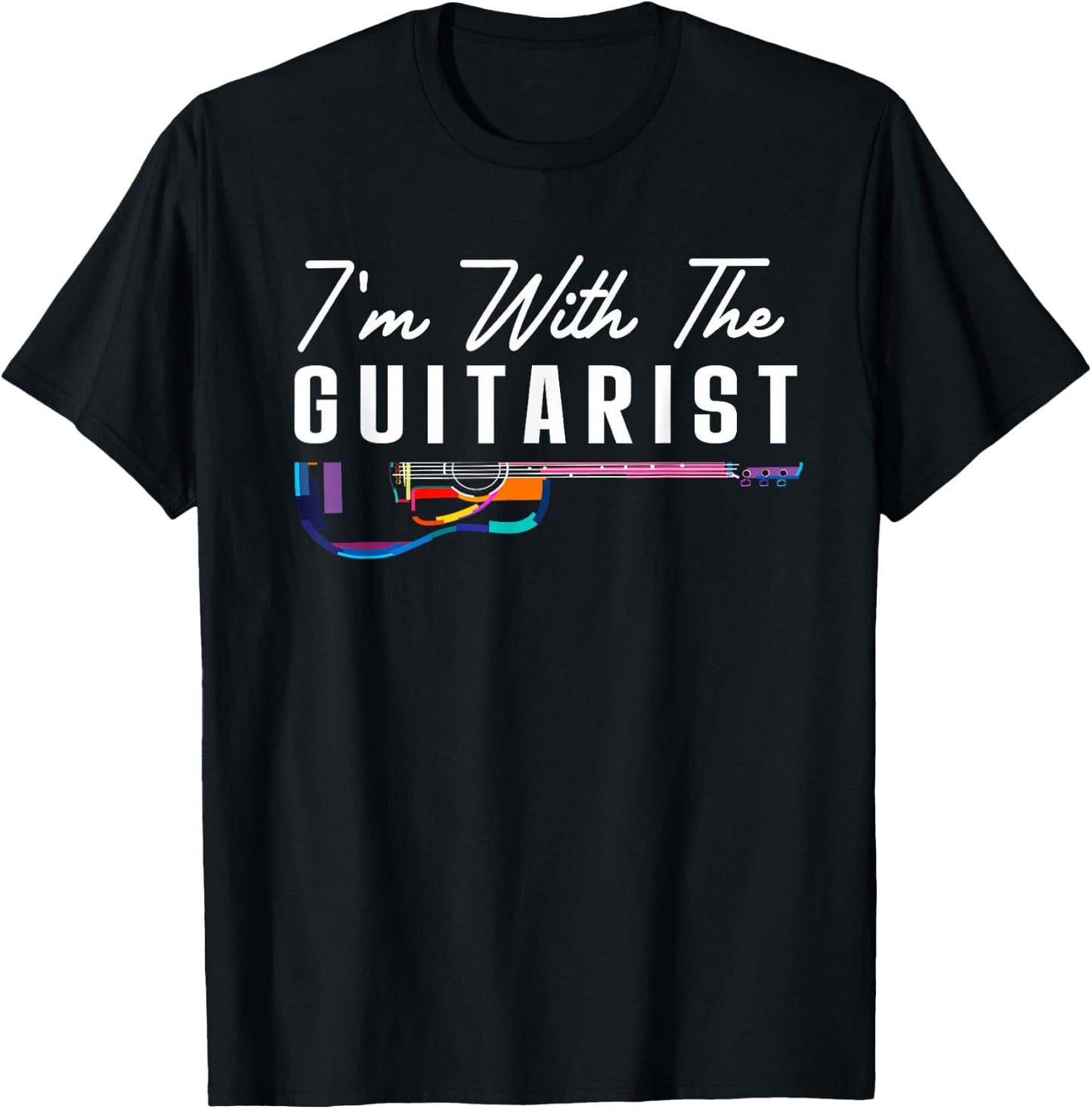 I'm With The Guitarist Girlfriend Gifts Guitar Player Band T-Shirt - T-Shirt | Black