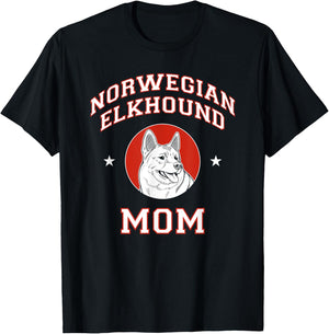 Norwegian Elkhound Mom Dog Mother T-Shirt - T-Shirt | Black