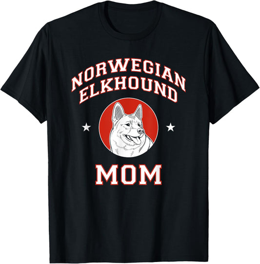 Norwegian Elkhound Mom Dog Mother T-Shirt - T-Shirt | Black