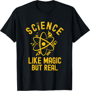 Science Like Magic But Real Funny Science Teacher Geek Nerd T-Shirt - T-Shirt | Black