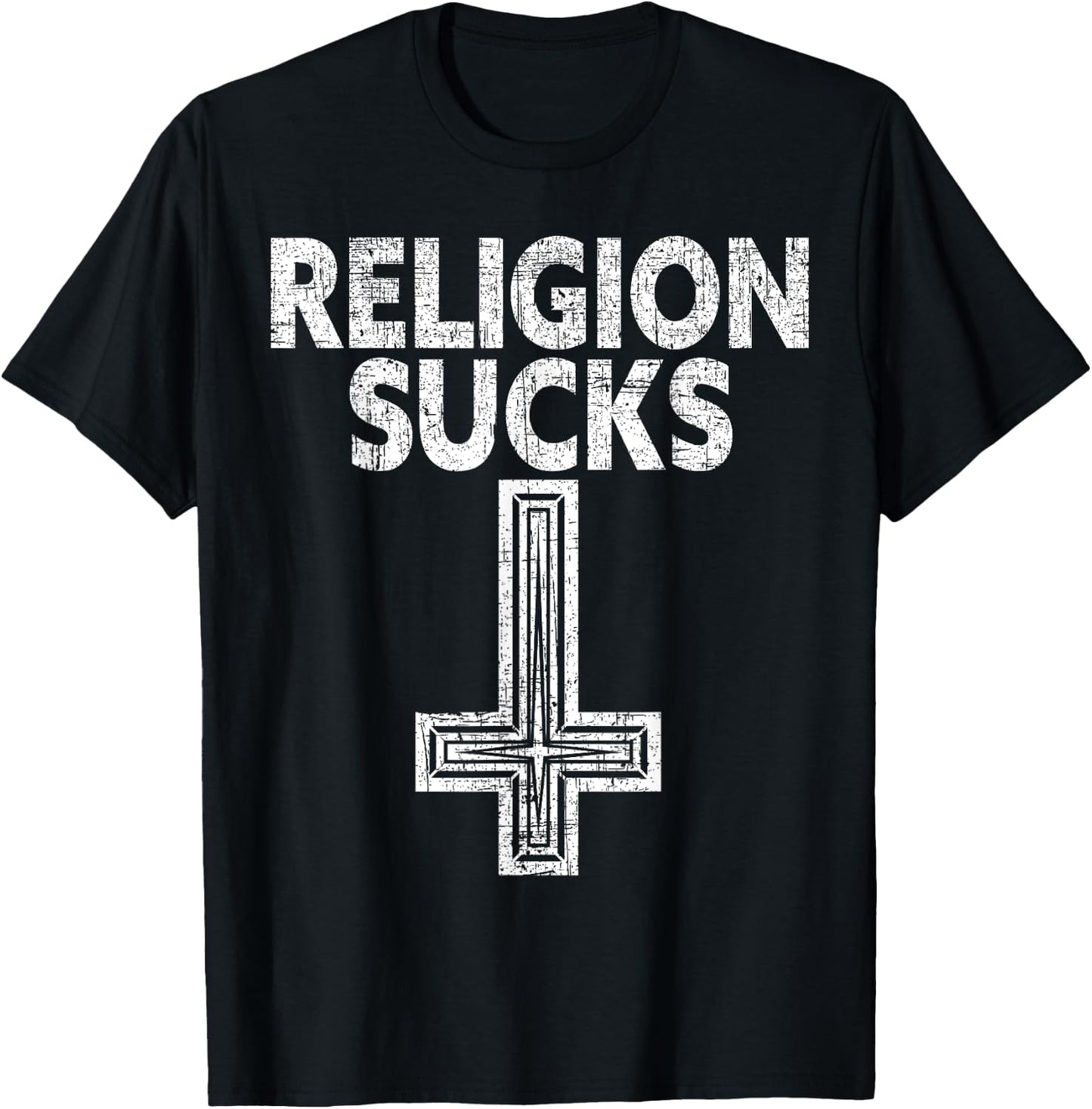 Religion Sucks Anti-Religion Agnostic Blackcraft Atheist T-Shirt - T-Shirt | Black