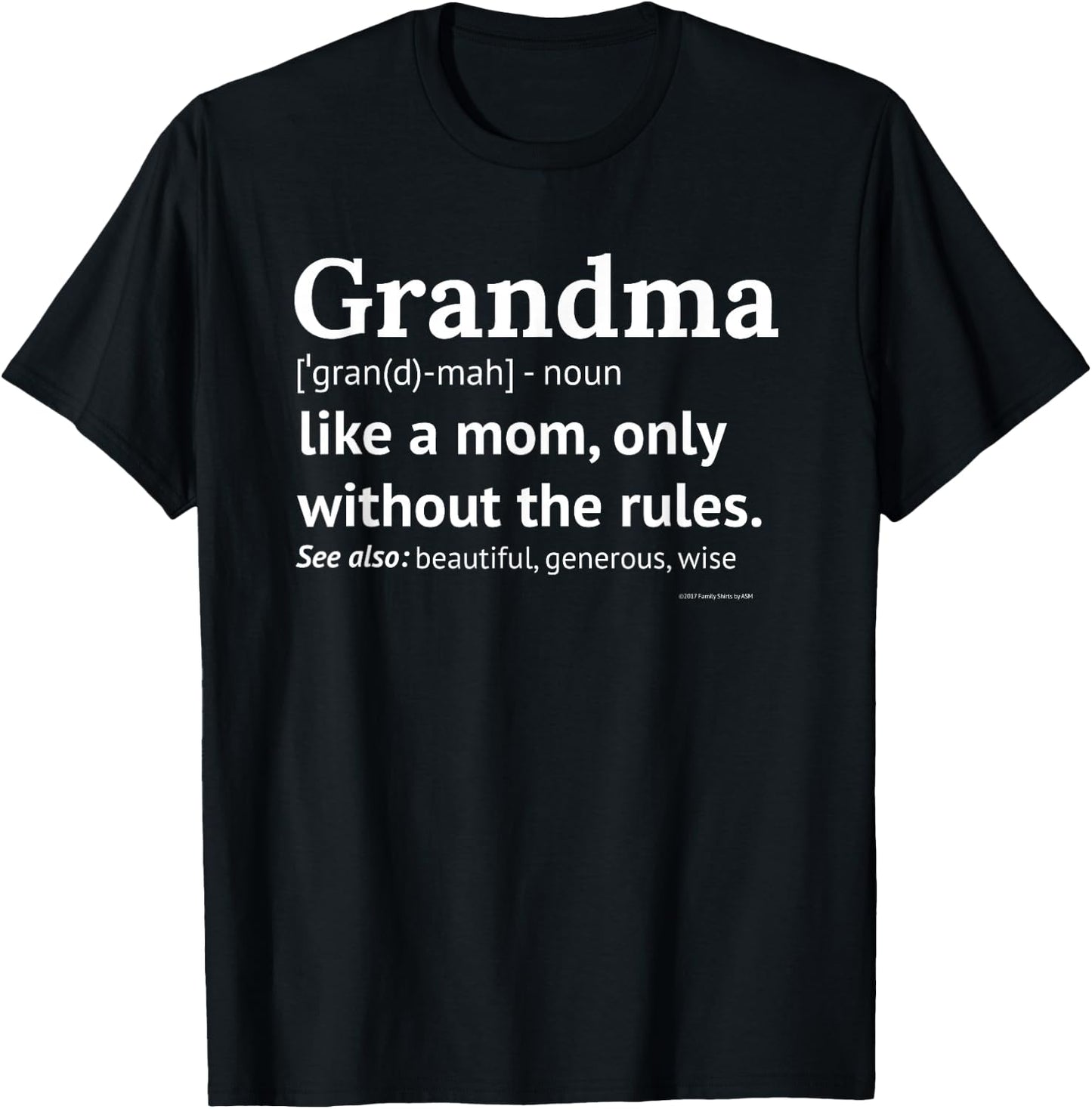 Grandma Definition Funny Gift Grandmother T-Shirt - T-Shirt | Black