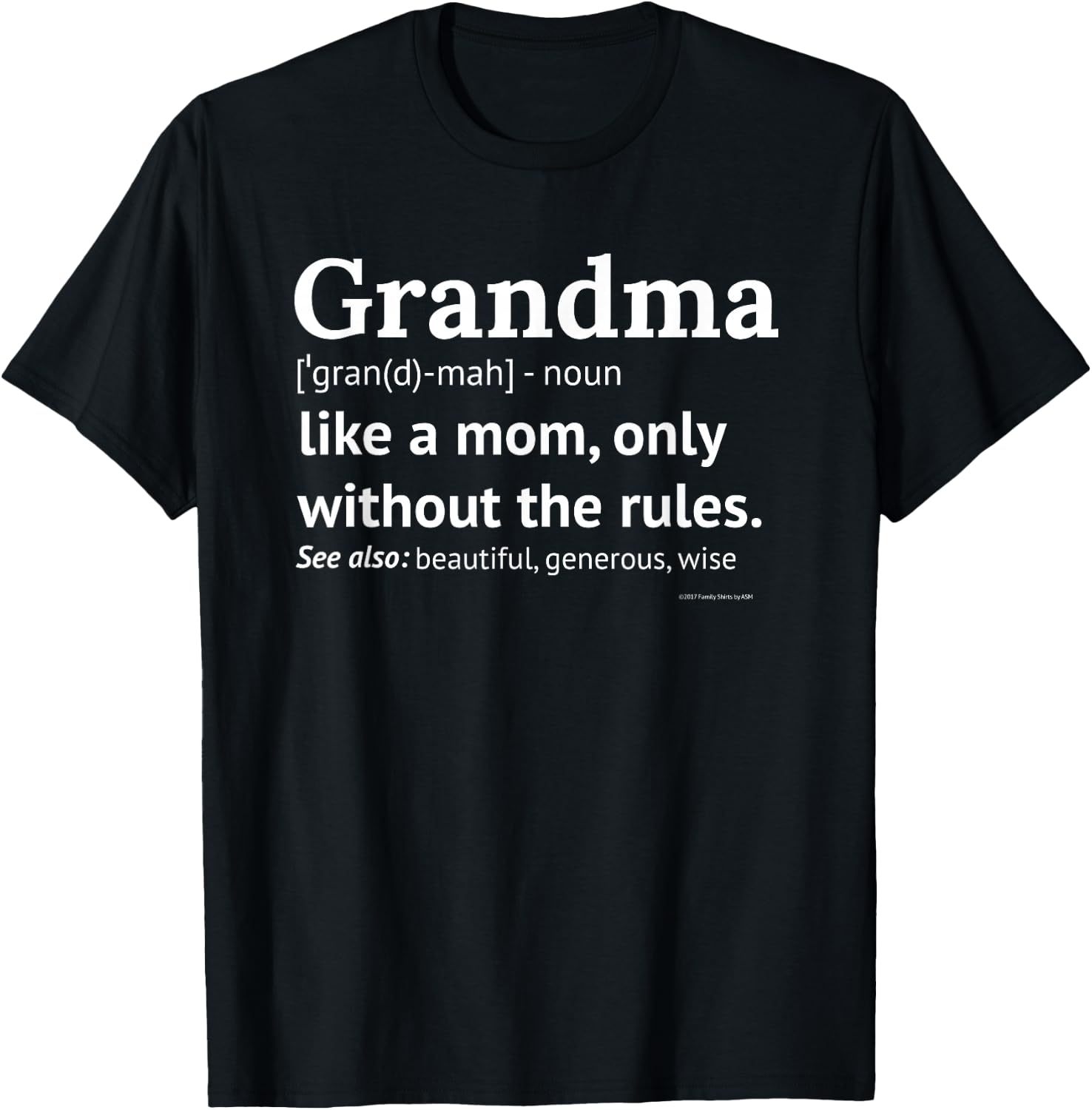 Grandma Definition Funny Gift Grandmother T-Shirt - T-Shirt | Black