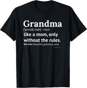 Grandma Definition Funny Gift Grandmother T-Shirt - T-Shirt | Black