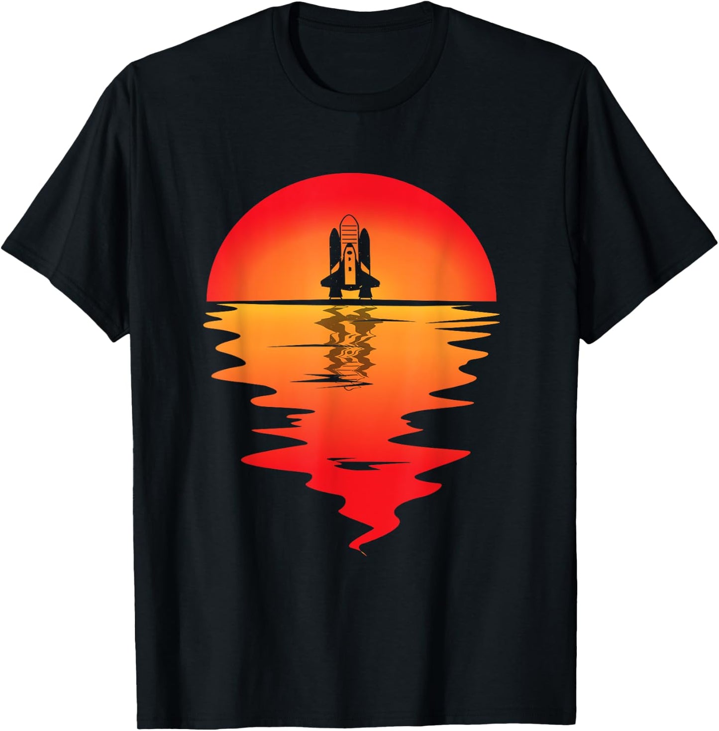 Vintage Sunset Aerospace Engineer Aerospace Engineering T-Shirt - T-Shirt | Black