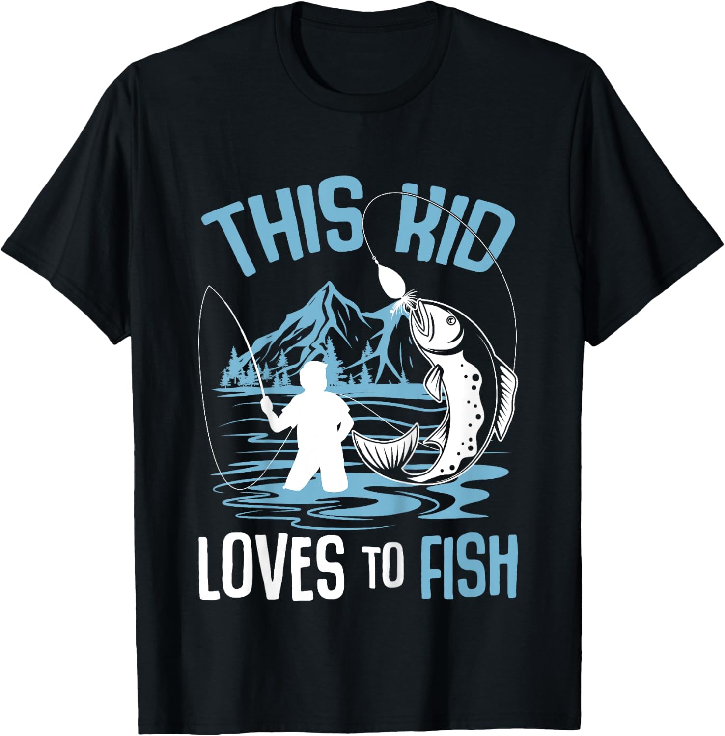 This Kid Loves To Fish Fishing Boys T-Shirt - T-Shirt | Black