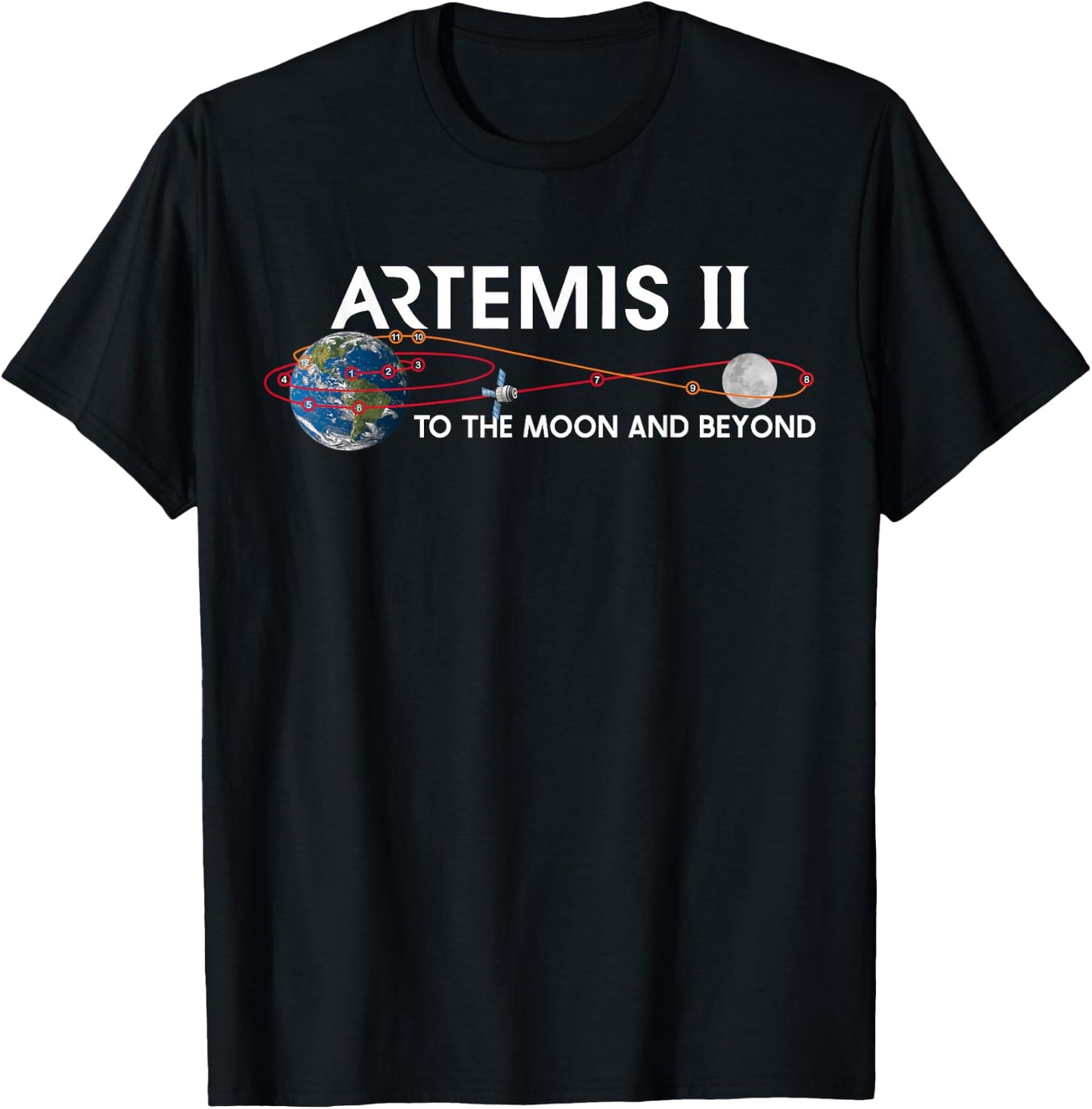 Artemis 2 Route Map SLS Rocket To The Moon And Beyond T-Shirt - T-Shirt | Black