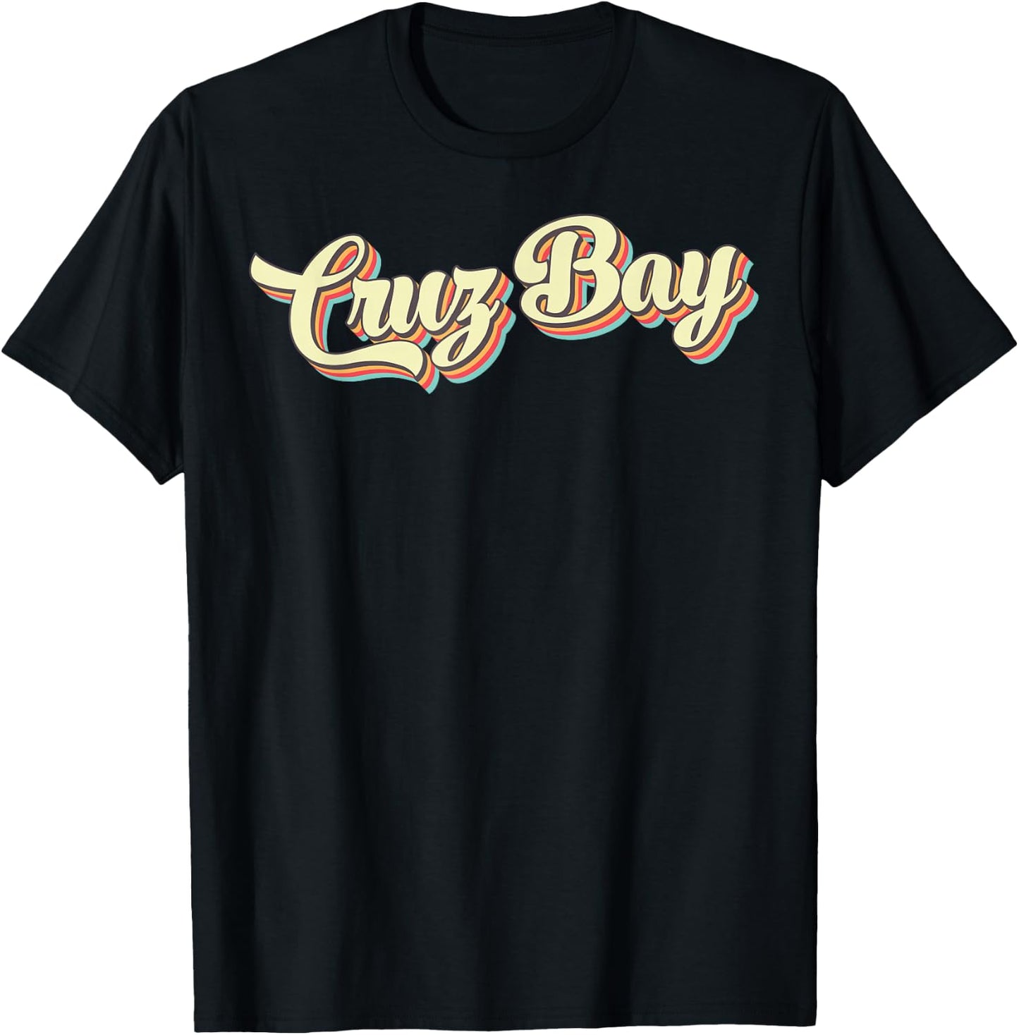 Cruz Bay Retro Art Baseball Font Vintage T-Shirt - T-Shirt | Black