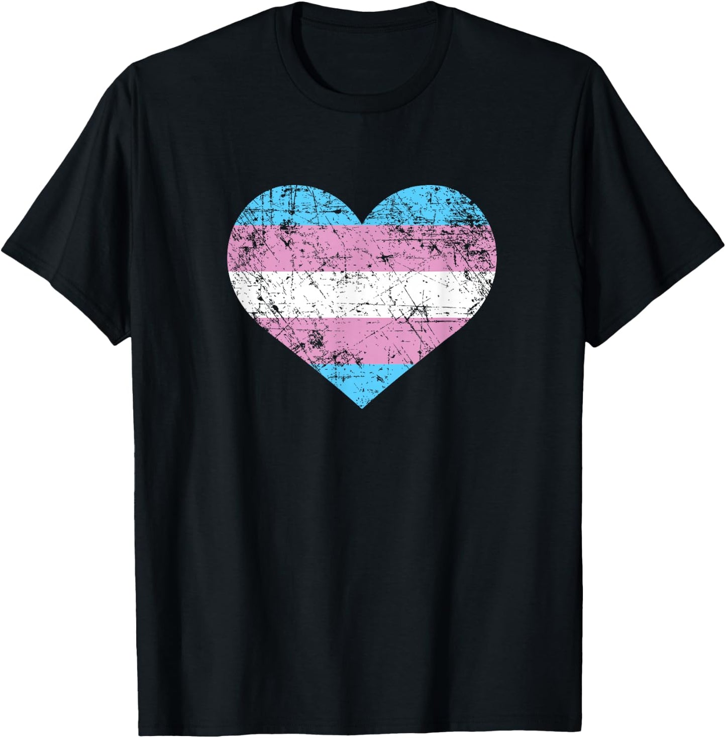 Transgender Heart LGBTQ Pride Month Love Flag Gift T-Shirt - T-Shirt | Black
