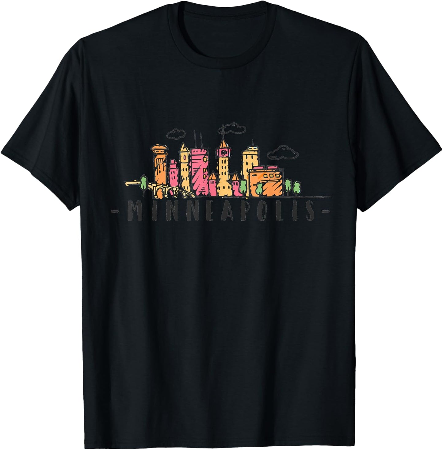 Minneapolis Skyline Pride Vintage Minnesota T-Shirt - T-Shirt | Black