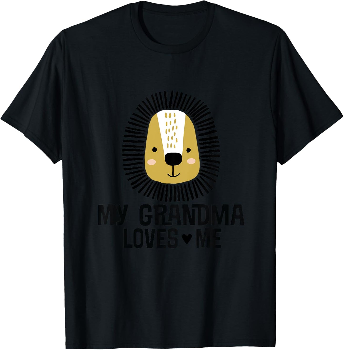 My Grandma Loves Me Grandchild Lion T-Shirt - T-Shirt | Black