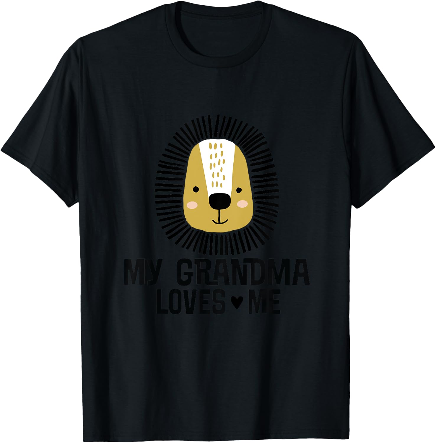 My Grandma Loves Me Grandchild Lion T-Shirt - T-Shirt | Black