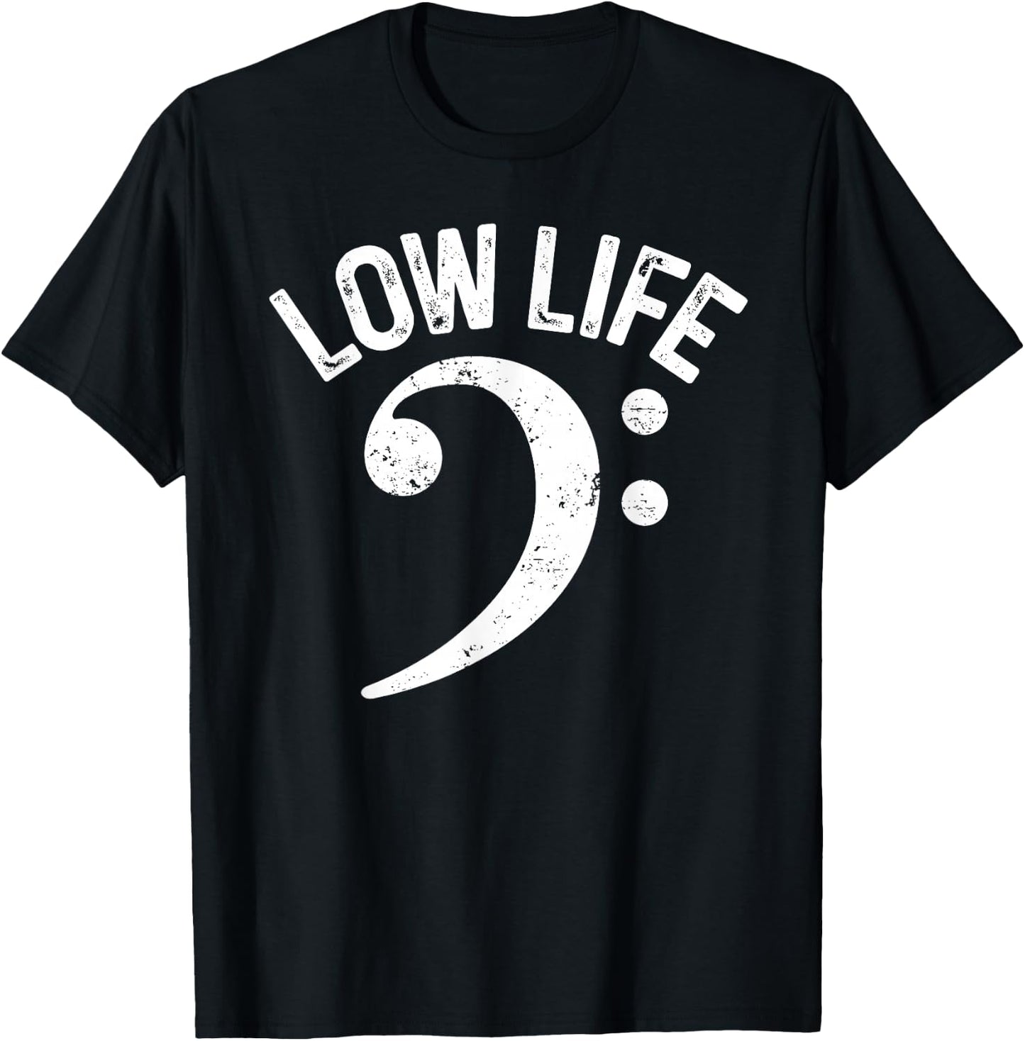 Bass Clef Low Life Music Marching Band Low Brass Bass Note T-Shirt - T-Shirt | Black