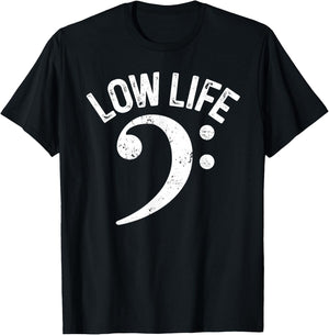 Bass Clef Low Life Music Marching Band Low Brass Bass Note T-Shirt - T-Shirt | Black