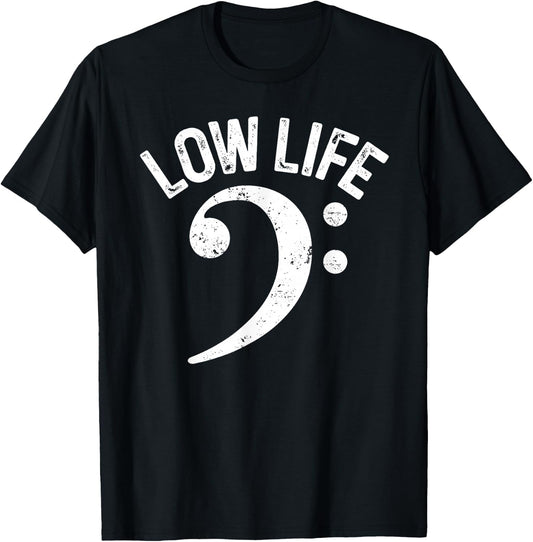 Bass Clef Low Life Music Marching Band Low Brass Bass Note T-Shirt - T-Shirt | Black