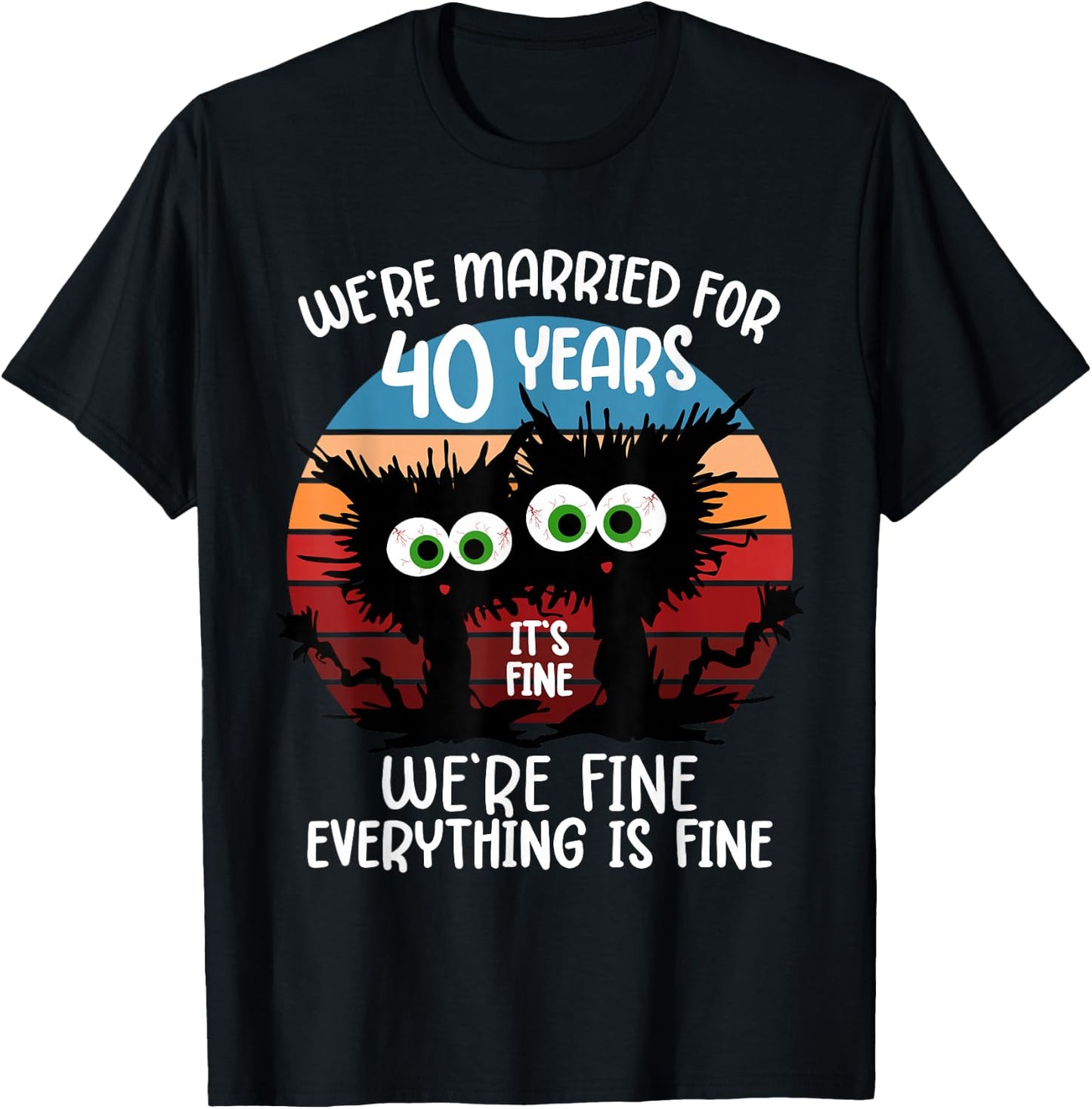Ruby Wedding We're Married for 40 Years T-Shirt - T-Shirt | Black
