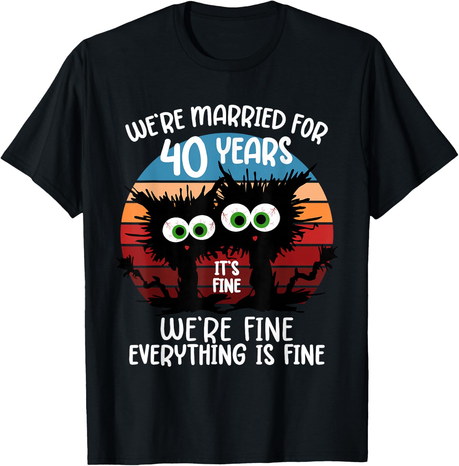 Ruby Wedding We're Married for 40 Years T-Shirt - T-Shirt | Black