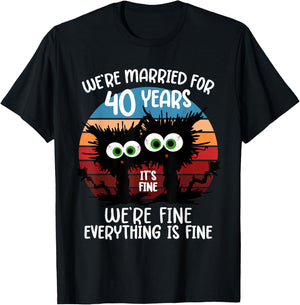 Ruby Wedding We're Married for 40 Years T-Shirt - T-Shirt | Black