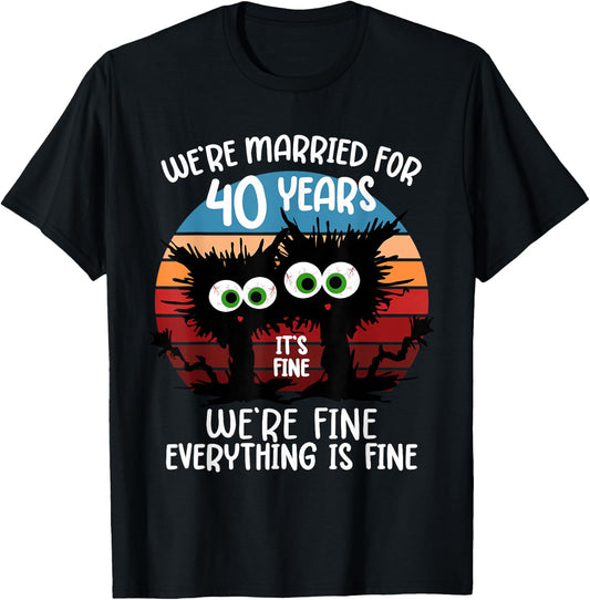 Ruby Wedding We're Married for 40 Years T-Shirt - T-Shirt | Black