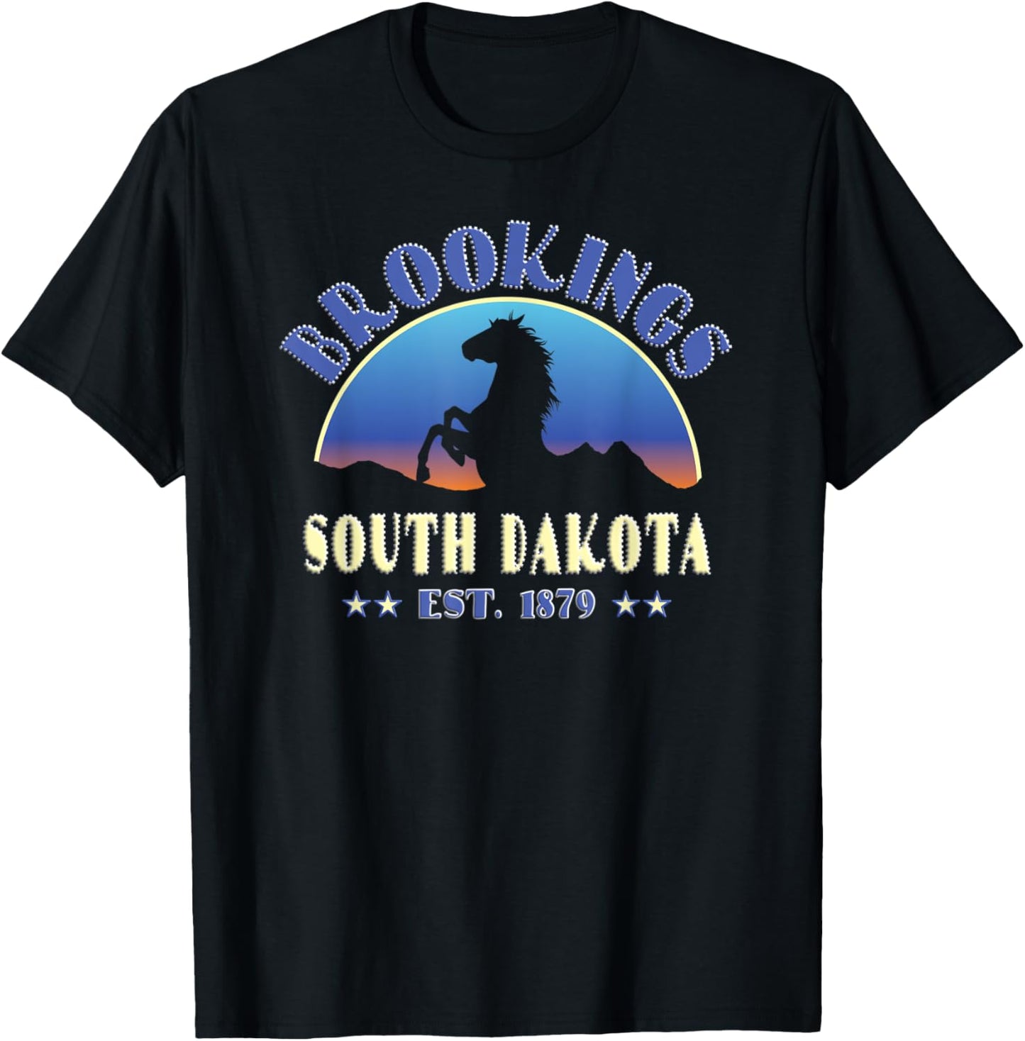 Brookings South Dakota SD Wild Horse T-Shirt - T-Shirt | Black