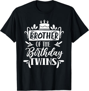 Brother The Birthday Twins Twin Birthday T-Shirt - T-Shirt | Black