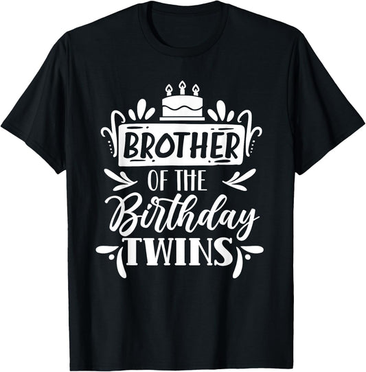 Brother The Birthday Twins Twin Birthday T-Shirt - T-Shirt | Black