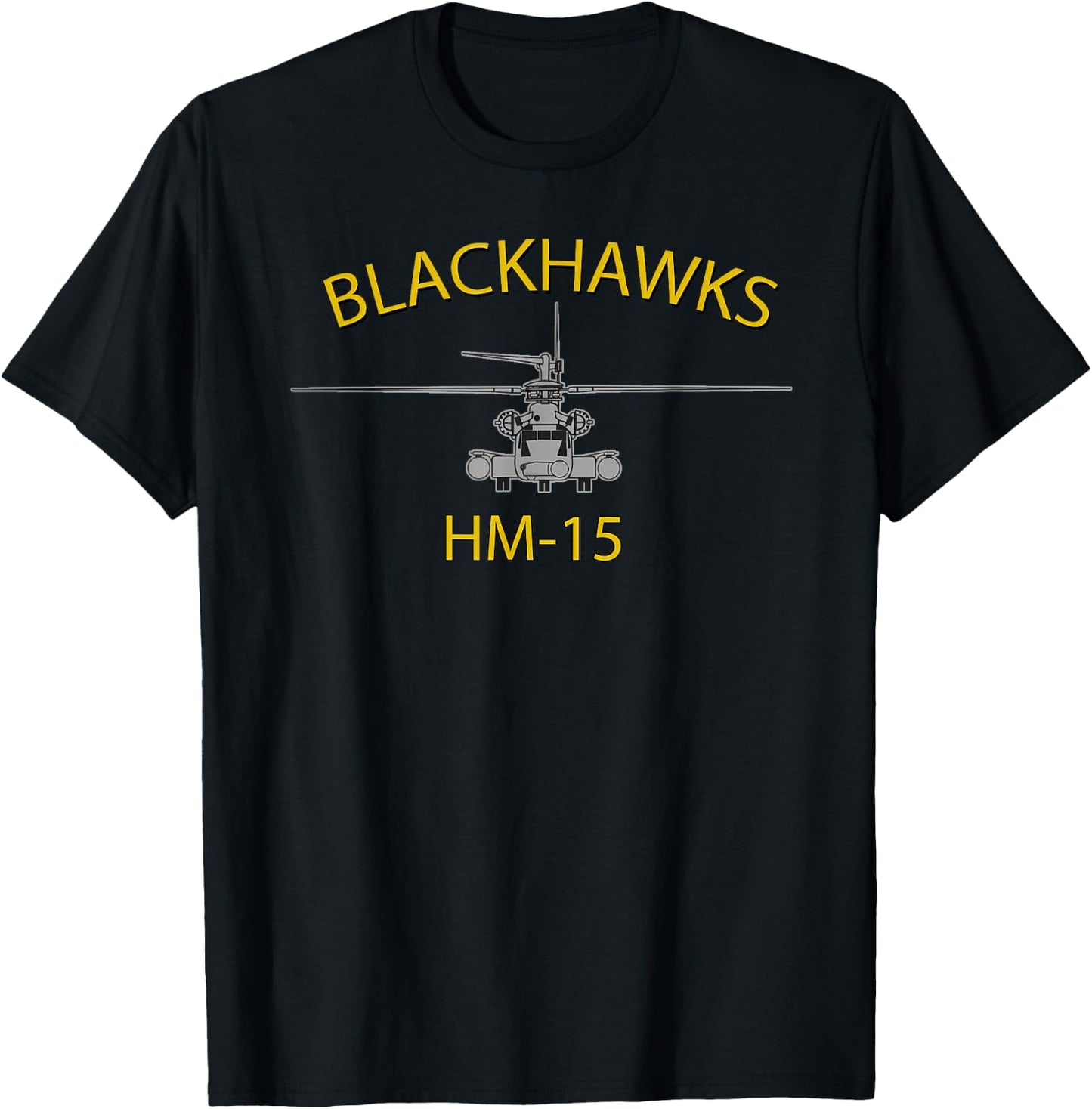 HM-15 Blackhawks MH-53 Helicopter Squadron T-Shirt - T-Shirt | Black