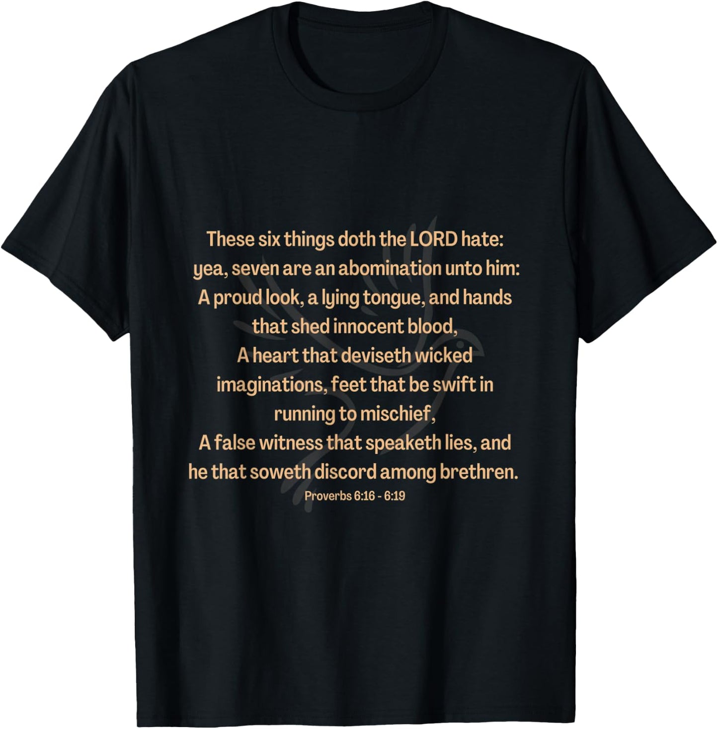 Bible Verse Proverbs 6:16 - 6:19 T-Shirt - T-Shirt | Black