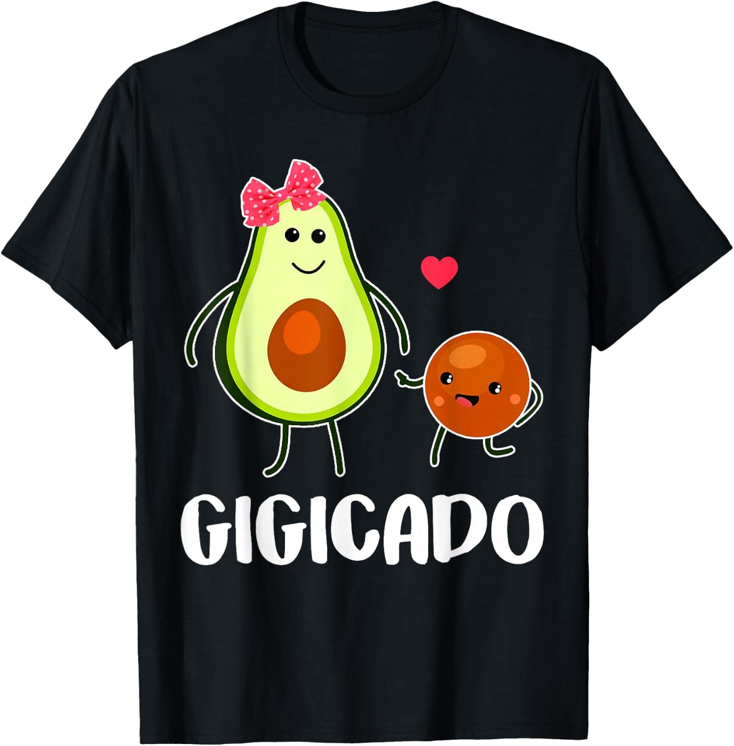 Gigicado Cute Avocado Pregnant Grandma Women Gifts T-Shirt - T-Shirt | Black