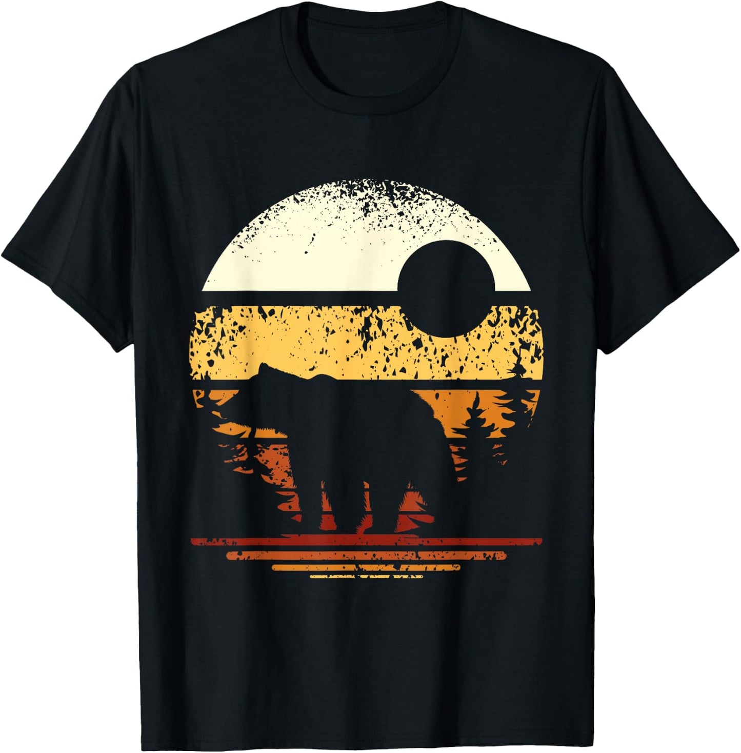 Retro Forest Bear T-Shirt - T-Shirt | Black