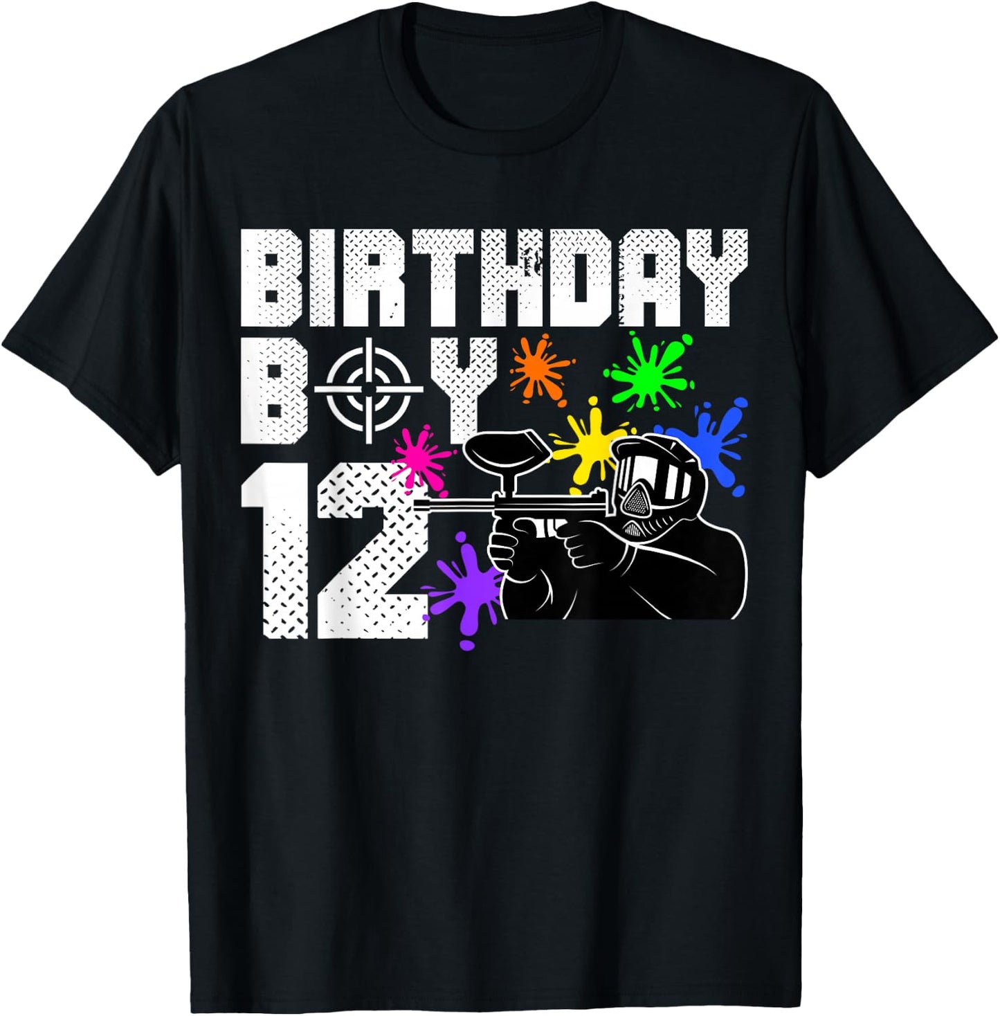 12th Birthday Paintball Outdoor Sport 12 Year Old Funny T-Shirt - T-Shirt | Black