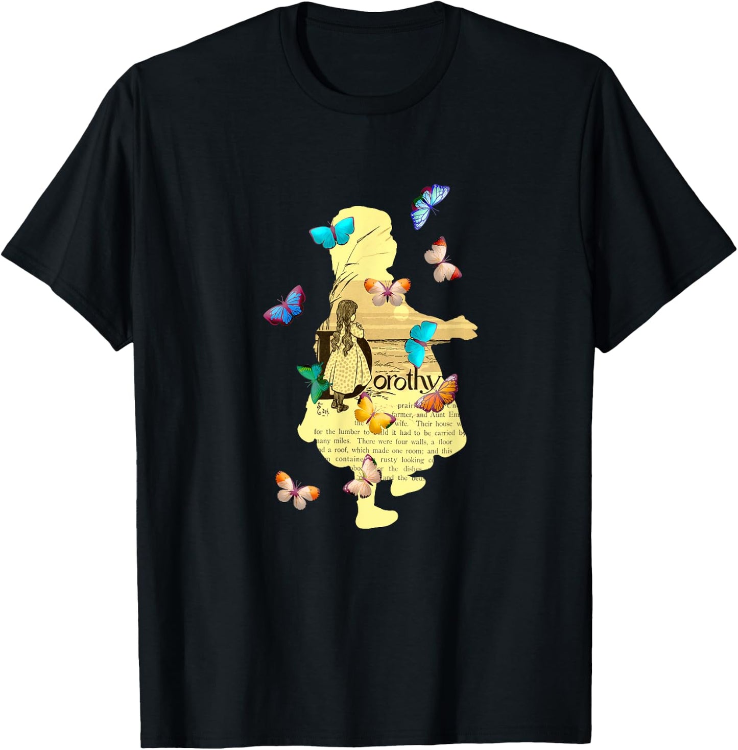 Dorothy Gale Wizard of Oz, Vintage Fairy Tale Book Art Style T-Shirt - T-Shirt | Black