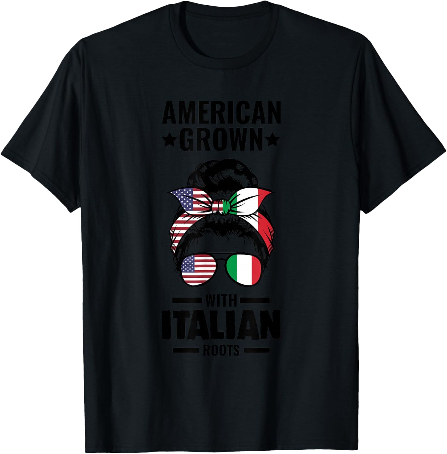 American Grown with Italian roots Italian T-Shirt - T-Shirt | Black