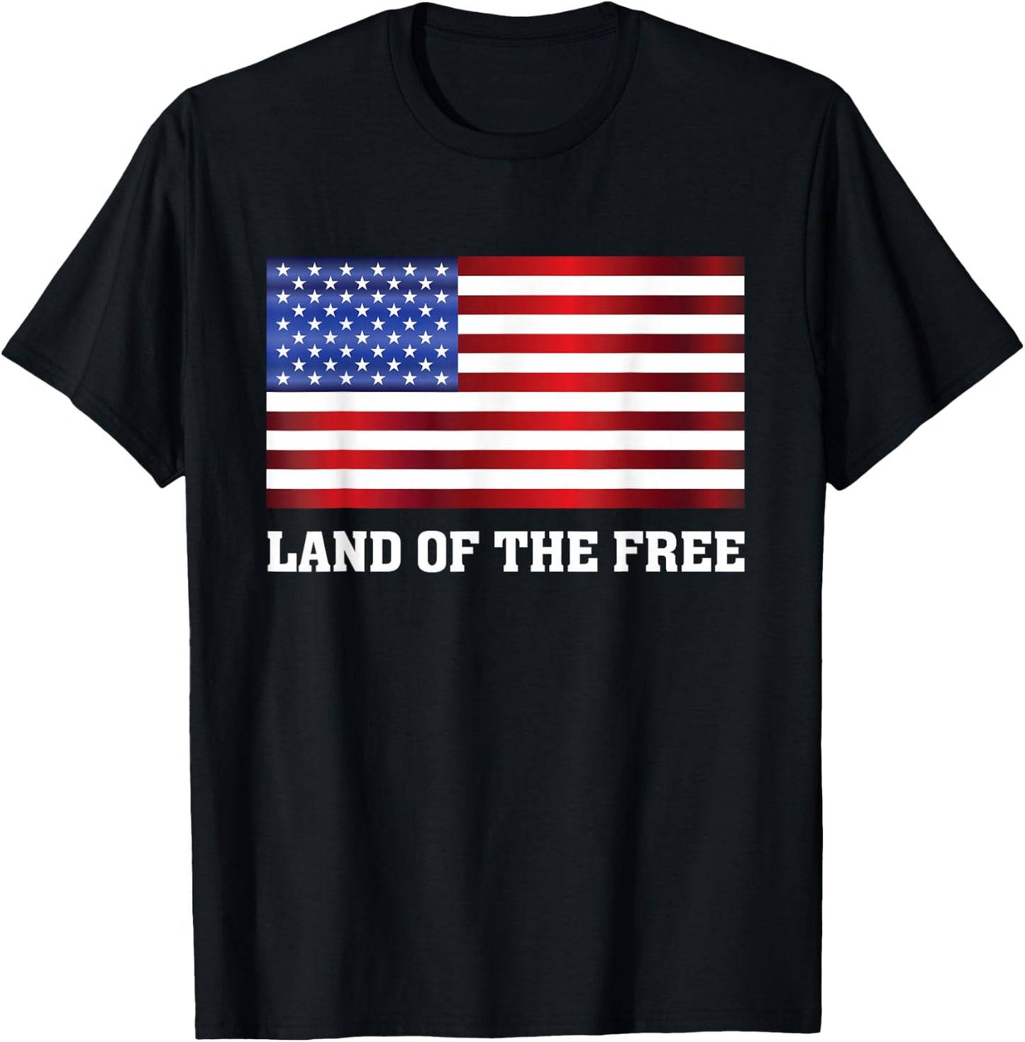 American Flag Land of the free - USA - America Pride T-Shirt - T-Shirt | Black