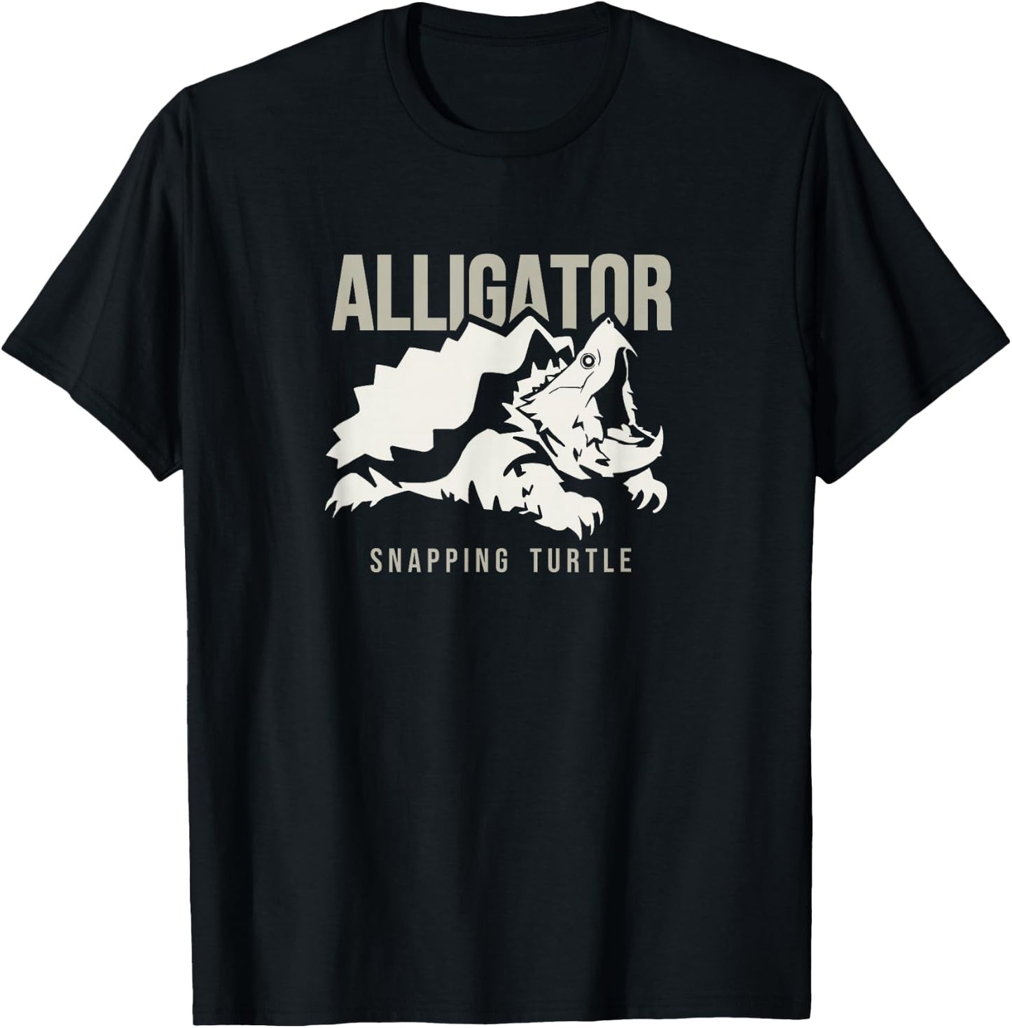 Alligator snapping turtle, stylized art for reptiles lovers T-Shirt - T-Shirt | Black