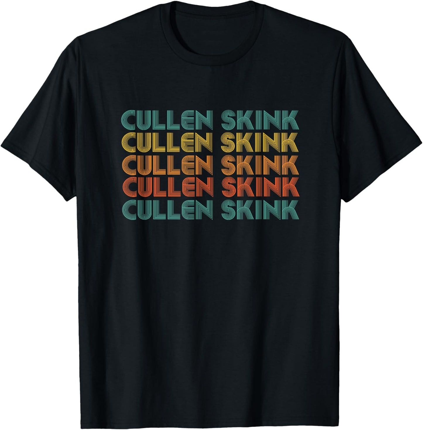 Cullen Skink, retro word design, Scottish favorite food, UK T-Shirt - T-Shirt | Black