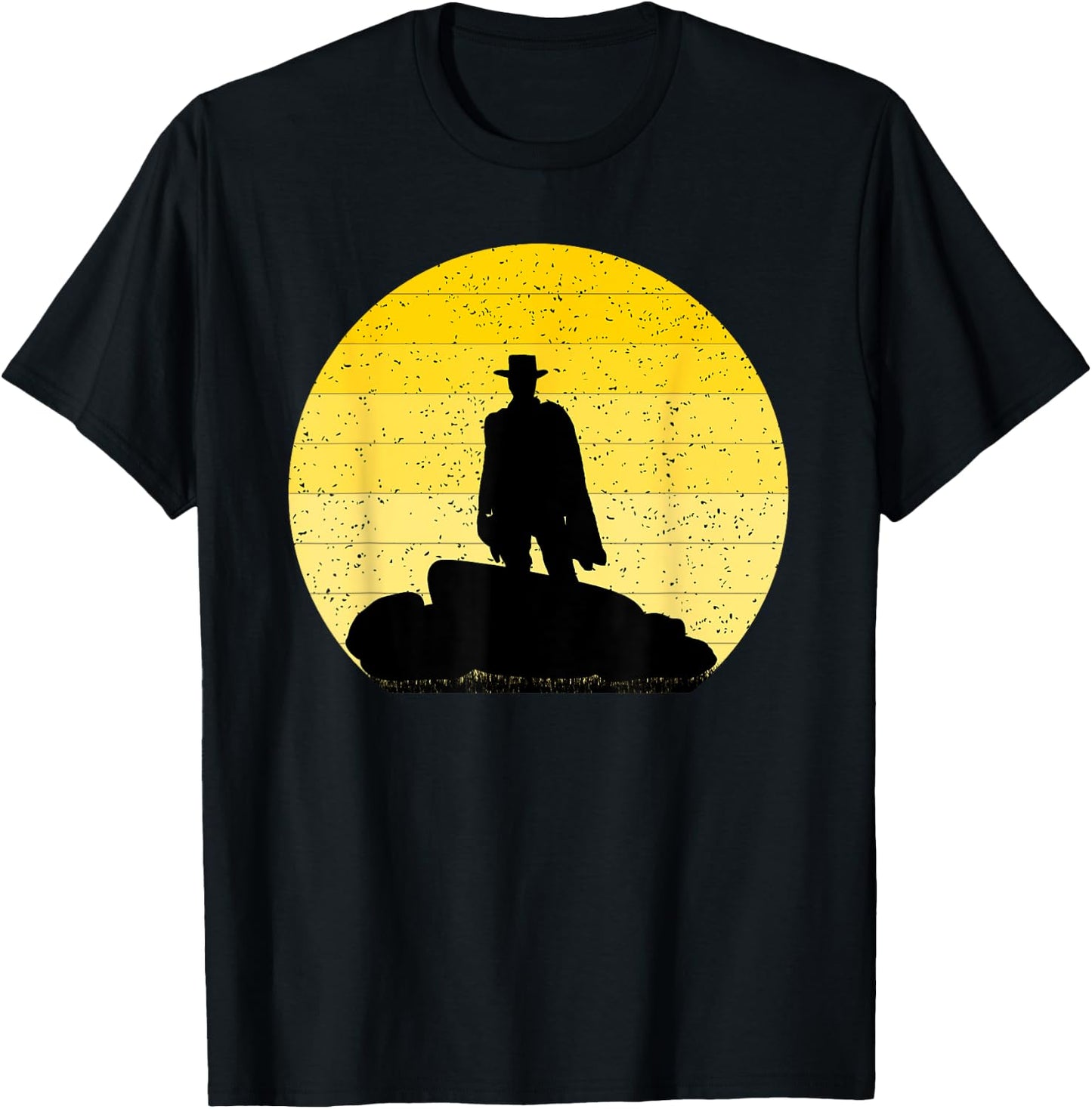 western Lone Cowboy Rancher Poncho Shirt T-Shirt - T-Shirt | Black