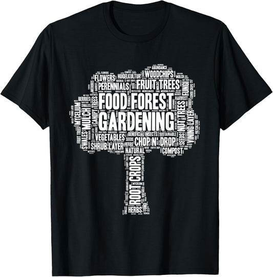 Food Forest Gardening Garden Design T-Shirt - T-Shirt | Black