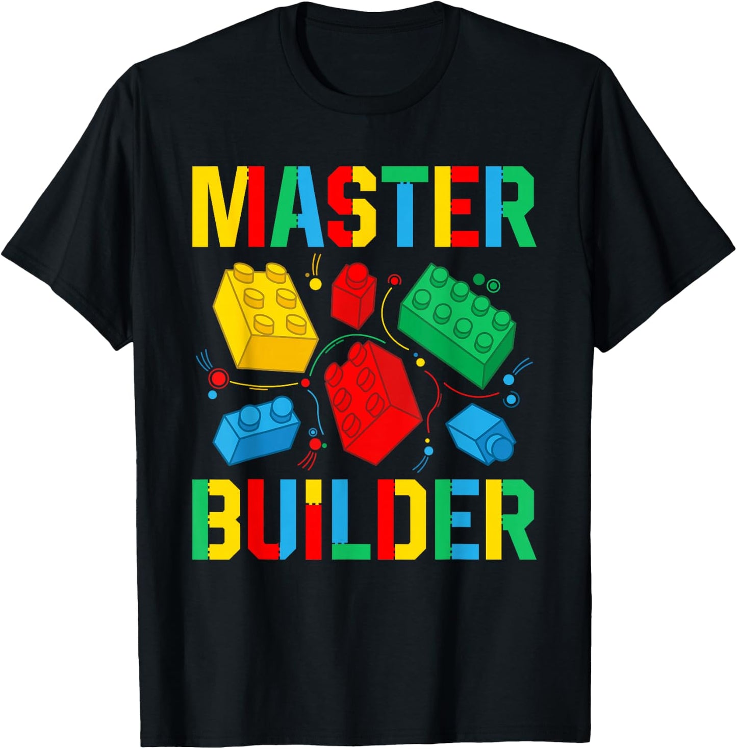 Master Builder Kids Building Blocks Brick Toy Master Builder Small T-Shirt - T-Shirt | Black