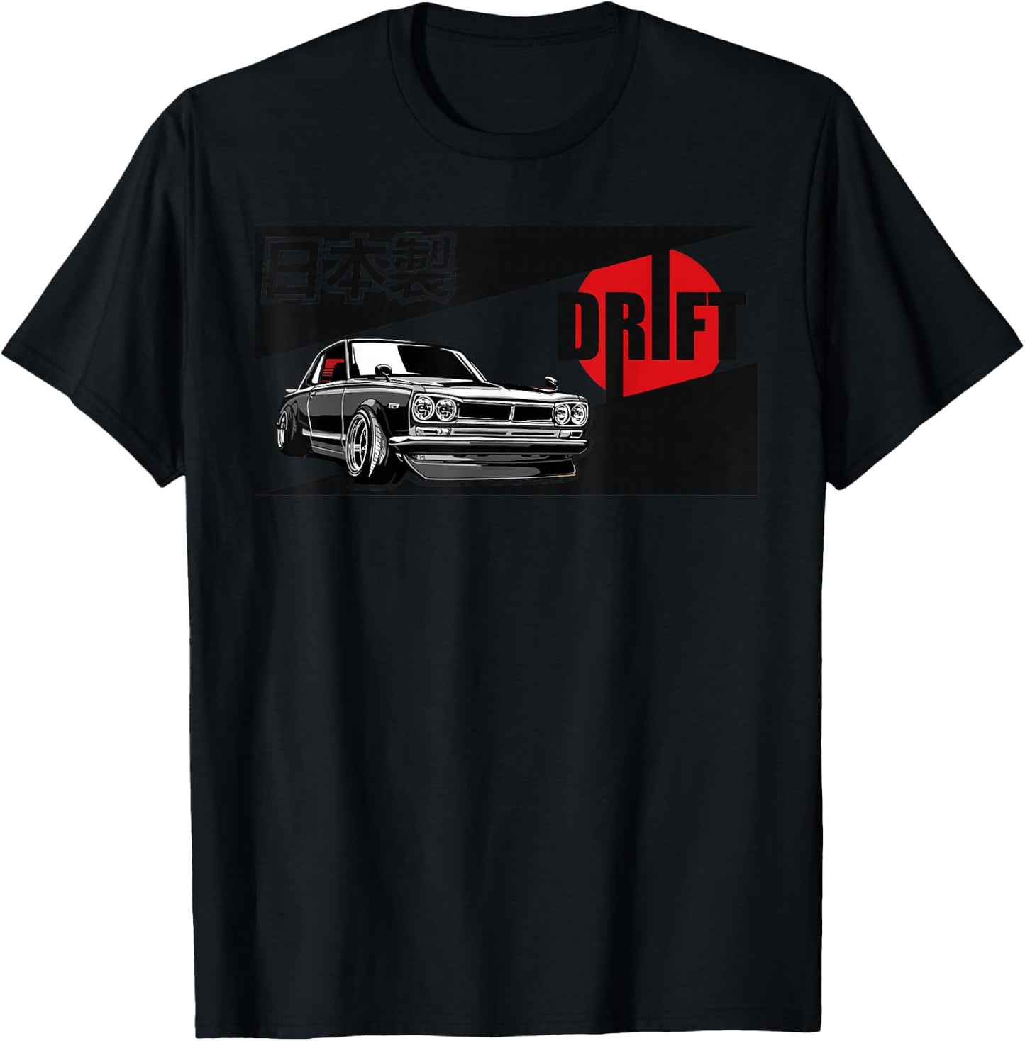 JDM Tokyo Japan Drift Race Car Tuning Retro Vintage Graphic T-Shirt - T-Shirt | Black