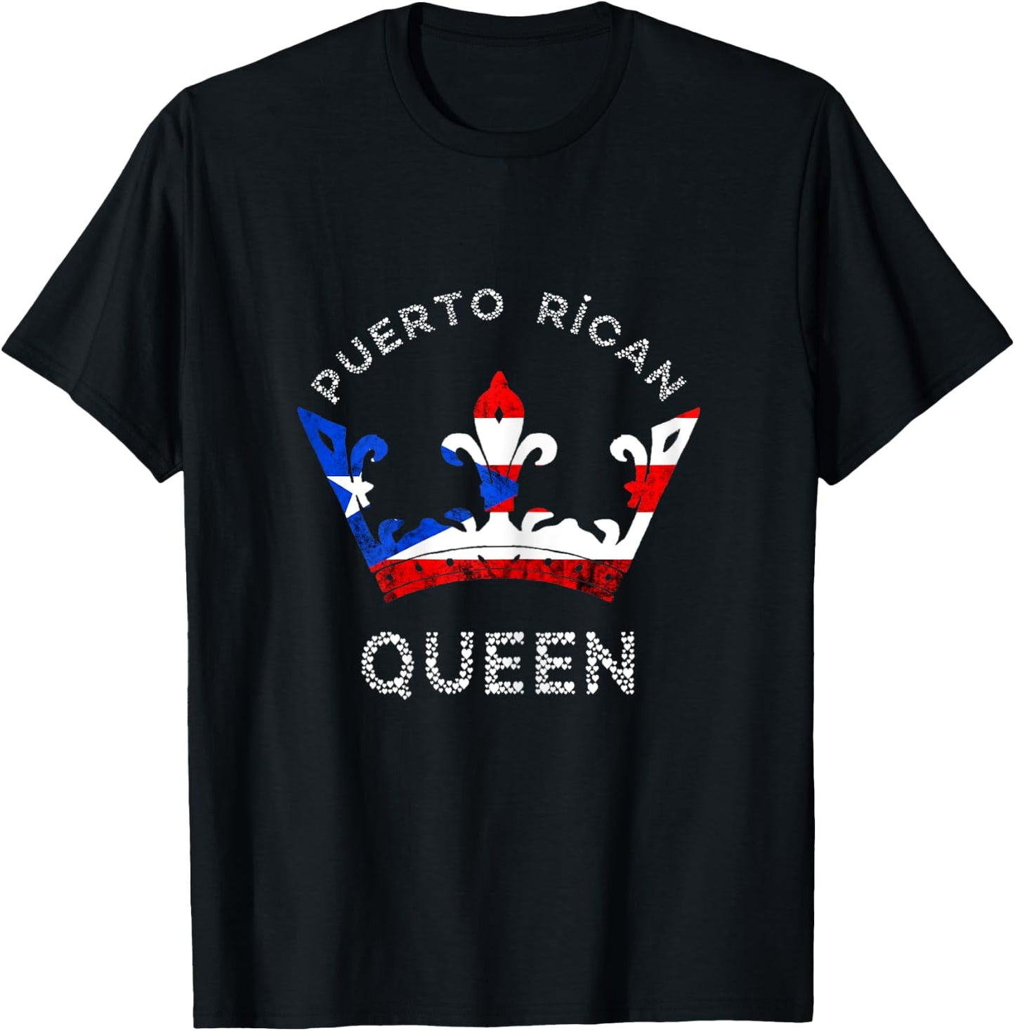 Puerto Rico Puerto Rican Queen Crown Boricua Pride T-Shirt - T-Shirt | Black